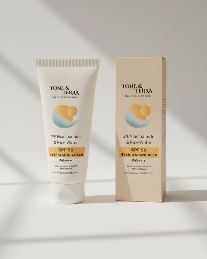 Tone & Era sunscreen tube and packaging on a light background