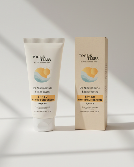 Tone & Era sunscreen tube and packaging on a light background