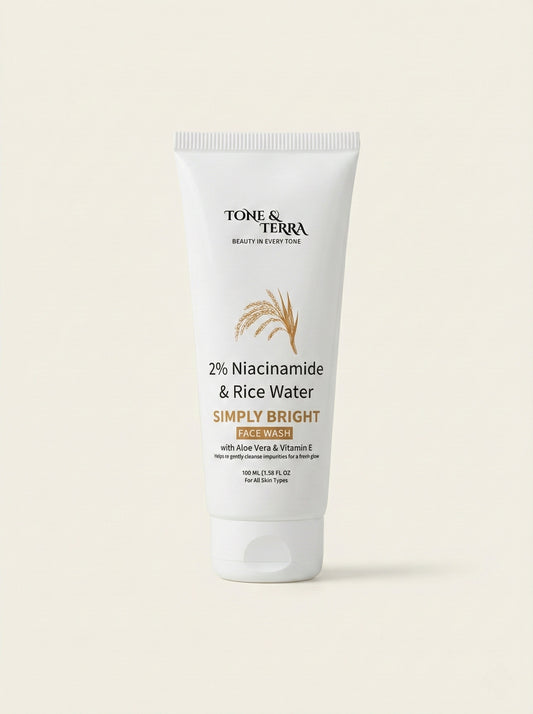 Tone & Terra 2% Niacinamide & Rice Water Brightening Face Wash