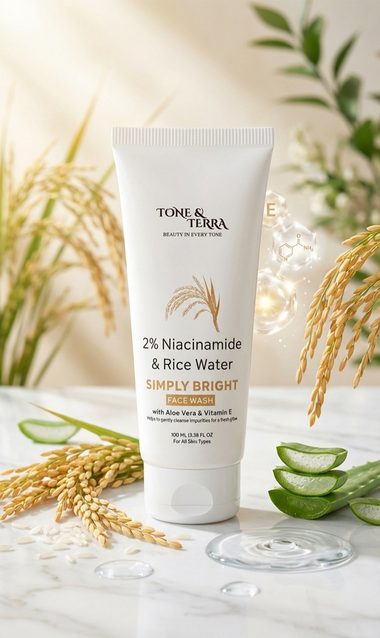 Tone & Terra 2% Niacinamide & Rice Water Brightening Face Wash