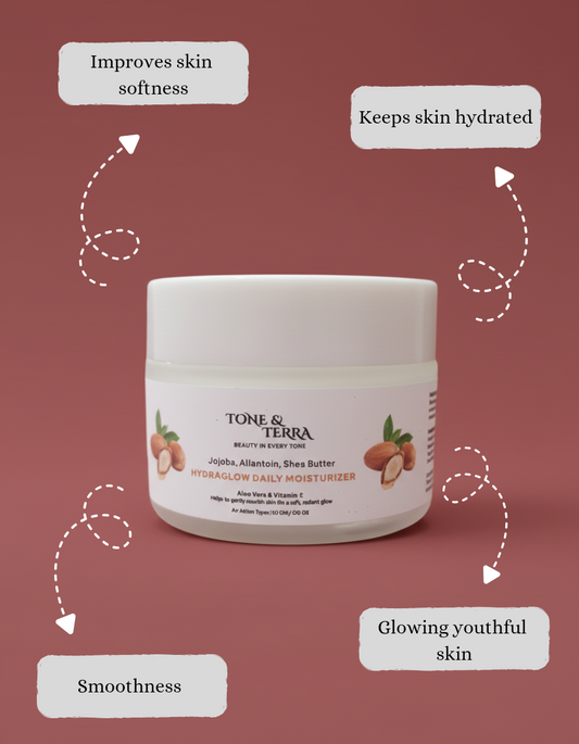 Tone & Terra Hydraglow Daily Moisturizer with Jojoba & Shea Butter