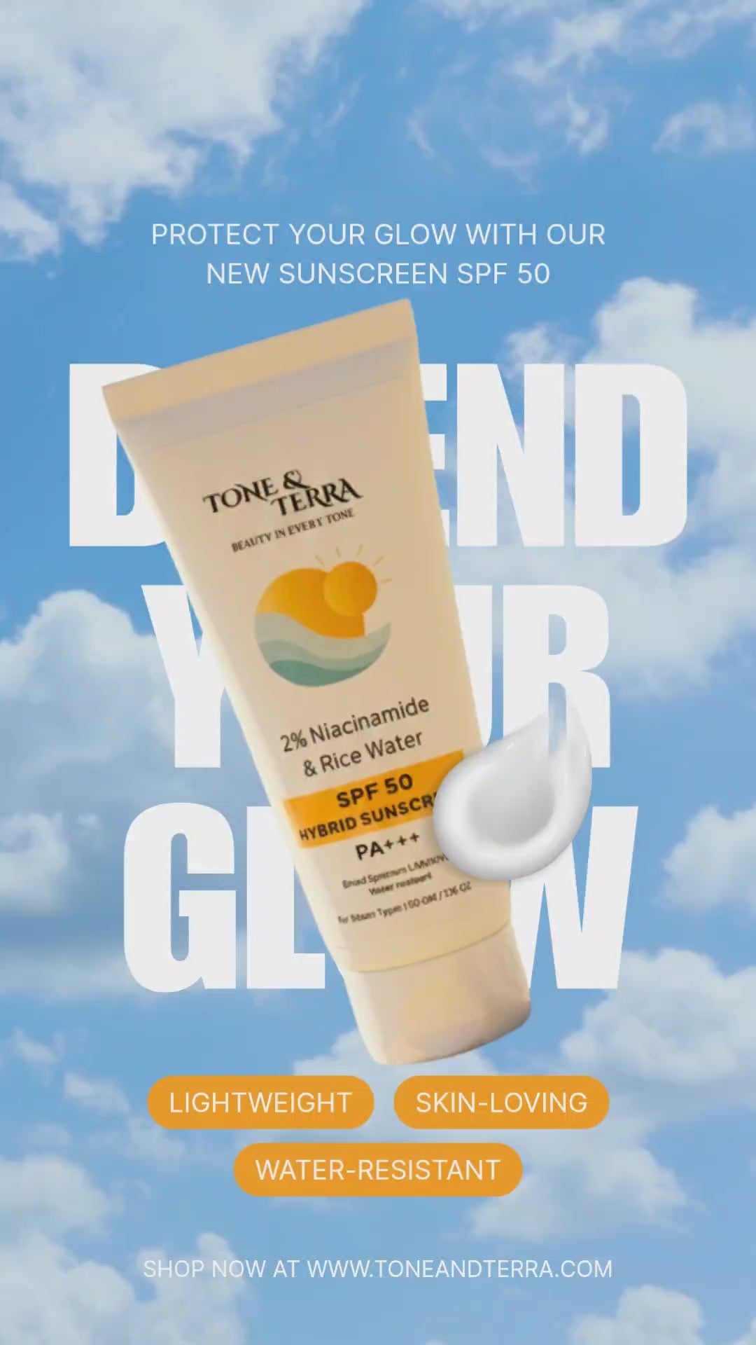Tone & Terra 2% Niacinamide SPF 50 PA+++ Hybrid Sunscreen