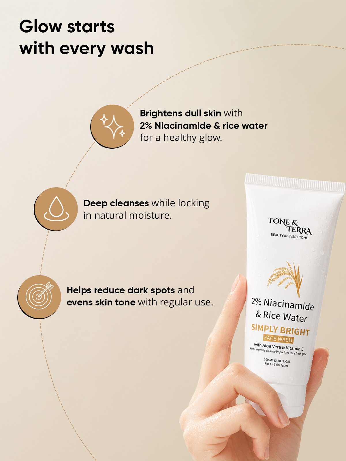 2% Niacinamide + Rice Water Brightening Face Wash